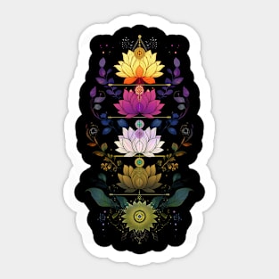 Chakra Yoga Sacred Geometry Lotus Flowers Sticker